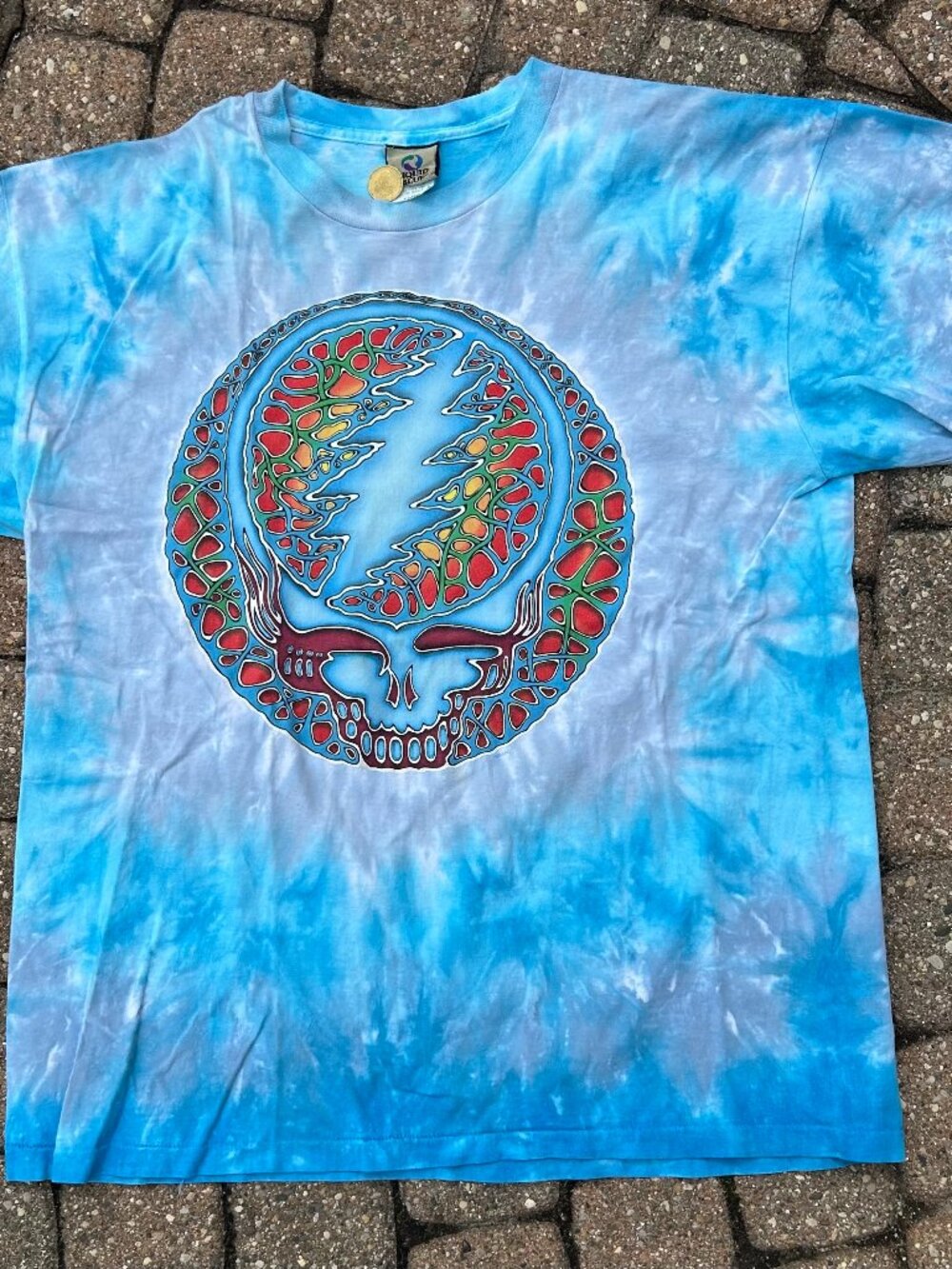 Vintage Grateful Dead Space Your Face Tie-Dye Liquid Blue 2000 Sz XL